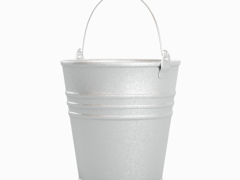 Iron Powder Coated Steel Bucket Model 3D