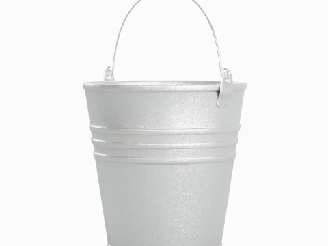 Iron Powder Coated Steel Bucket 3D Model