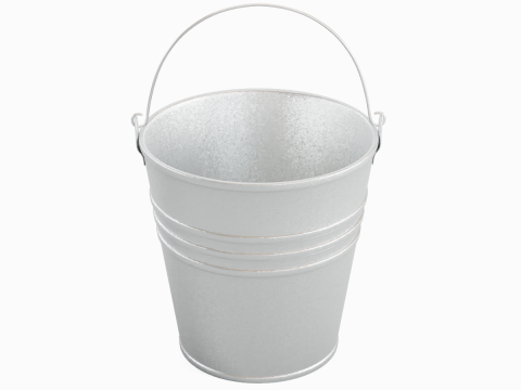 Iron Powder Coated Steel Bucket Model 3D