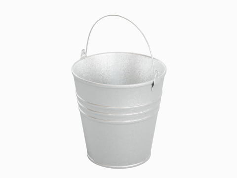 Iron Powder Coated Steel Bucket Model 3D