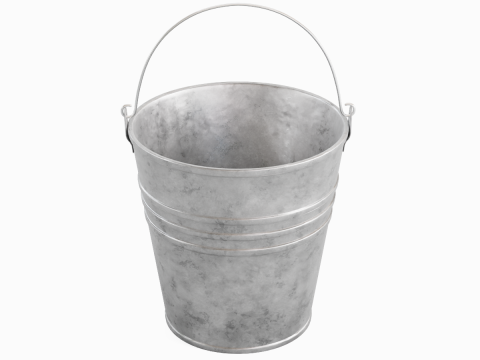 Iron Raw Damaged Steel Bucket 3D Model