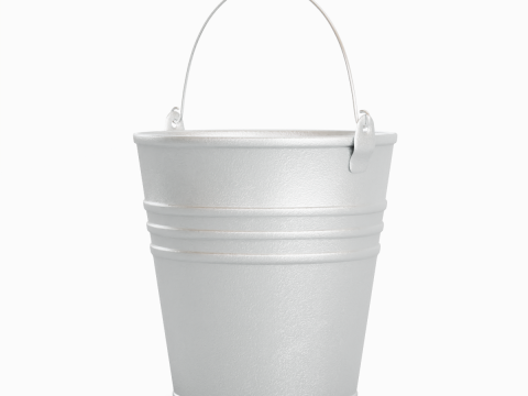 Iron Raw Steel Bucket 3D 모델