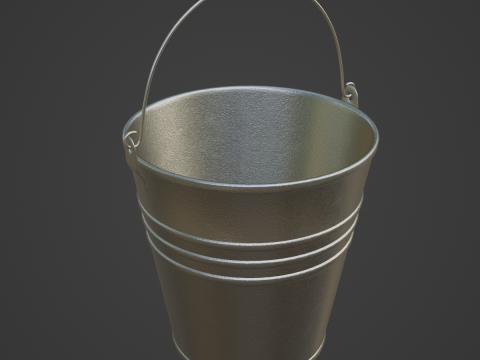 Iron Raw Steel Bucket 3D 모델