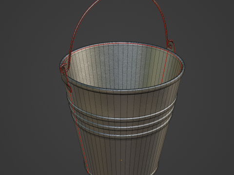 Iron Raw Steel Bucket 3D 모델