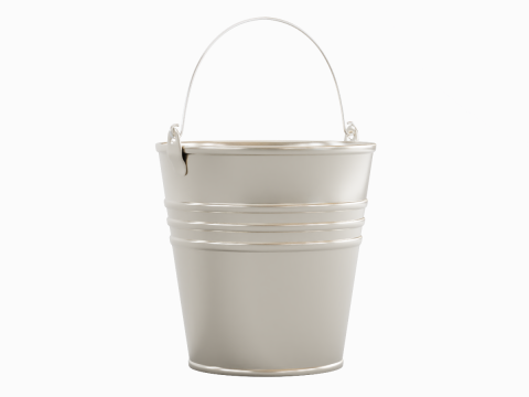 Nickel Pure Steel Bucket 3D Модель