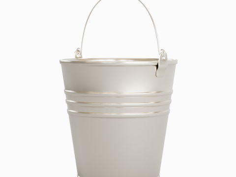 Nickel Pure Steel Bucket 3D Модель