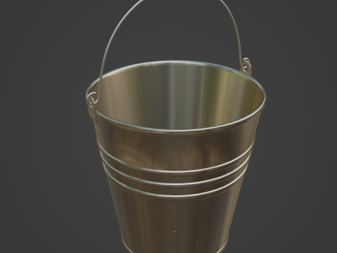 Nickel Pure Steel Bucket 3D Модель
