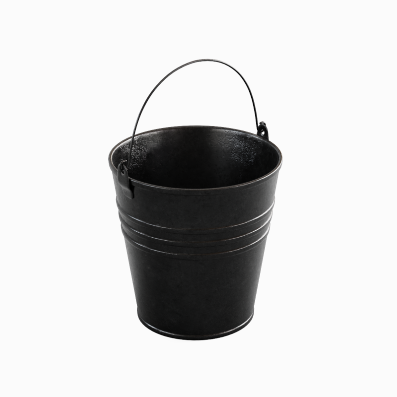 Steel Dark Stained Steel Bucket 3D 模型 .c4d .max .obj .3ds .fbx .stl .blend