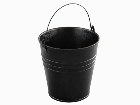 Steel Dark Stained Steel Bucket 3D Model