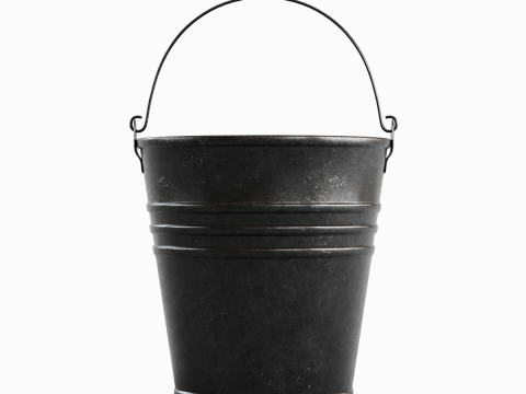 Steel Dark Stained Steel Bucket 3D 模型