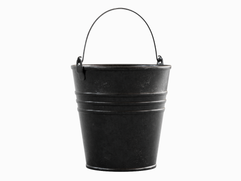 Steel Dark Stained Steel Bucket 3D 模型