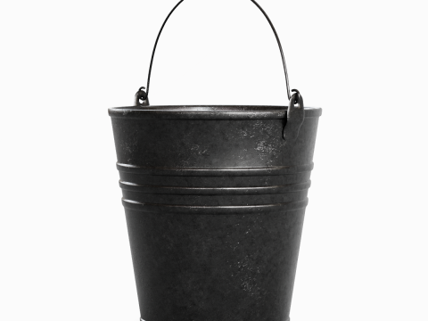 Steel Dark Stained Steel Bucket 3D 模型