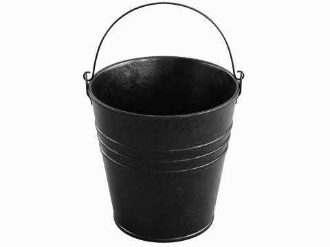 Steel Dark Stained Steel Bucket 3D 模型