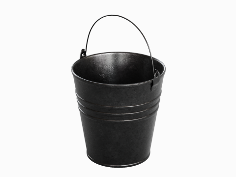 Steel Dark Stained Steel Bucket 3D 模型