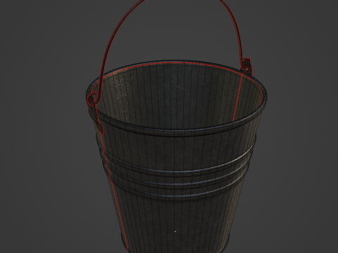 Steel Dark Stained Steel Bucket 3D 模型