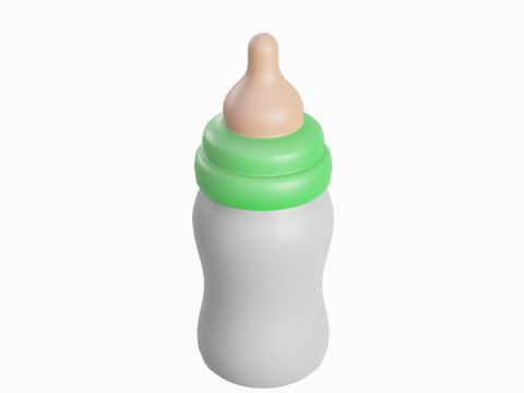 Cartoon Baby Milk Bottle 02 3D Model