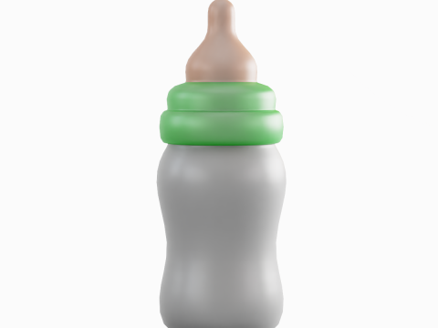 Cartoon Baby Milk Bottle 02 3D Model