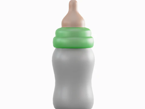 Cartoon Baby Milk Bottle 02 3D Model