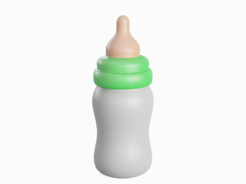 Cartoon Baby Milk Bottle 02 3D Model