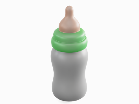 Cartoon Baby Milk Bottle 02 3D Model
