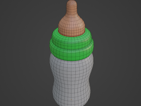 Cartoon Baby Milk Bottle 02 3D Model