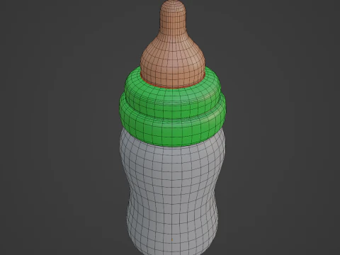 Cartoon Baby Milk Bottle 02 3D Model
