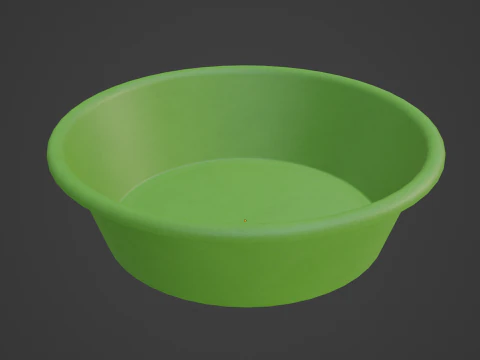 Simple Plastic Wash Basin B 03 3D Model