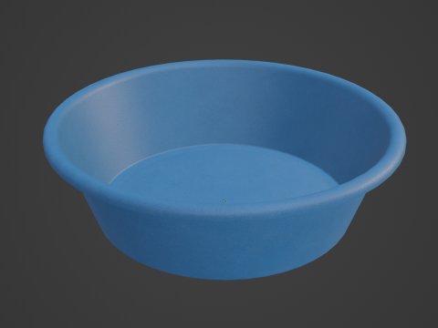 Simple Plastic Wash Basin B 04 3D Model