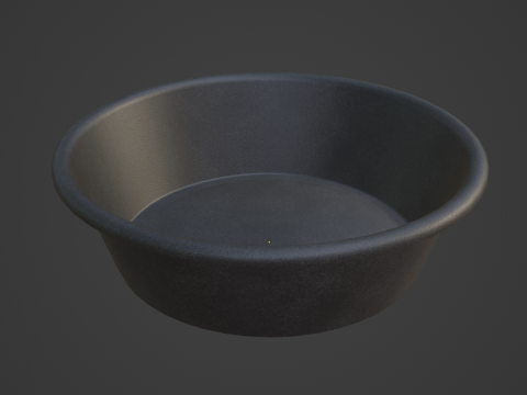 Simple Plastic Wash Basin B 06 Model 3D