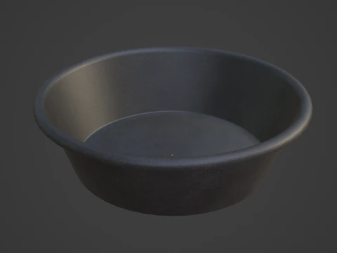 Simple Plastic Wash Basin B 06 3D Model