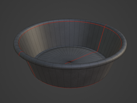 Simple Plastic Wash Basin B 06 Model 3D