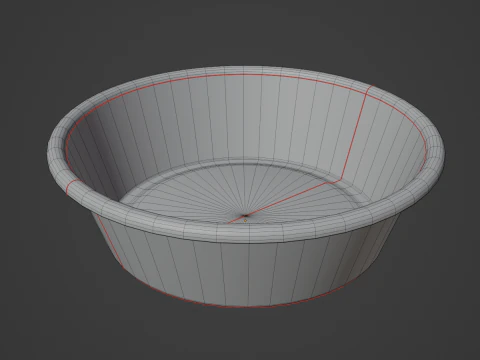 Simple Plastic Wash Basin B 06 3D Model