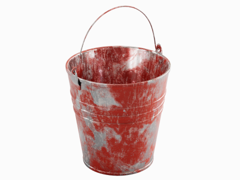 Painted Scrapped Steel Bucket 01 Modelo 3D