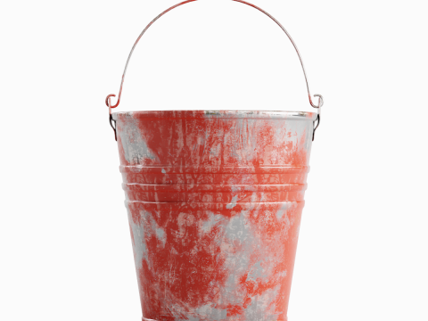 Painted Scrapped Steel Bucket 01 Modelo 3D