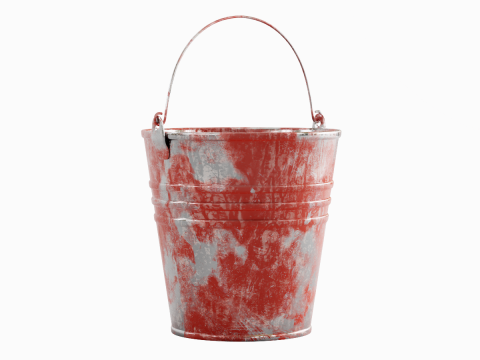 Painted Scrapped Steel Bucket 01 Modelo 3D