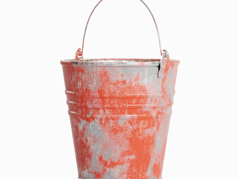 Painted Scrapped Steel Bucket 01 Modelo 3D