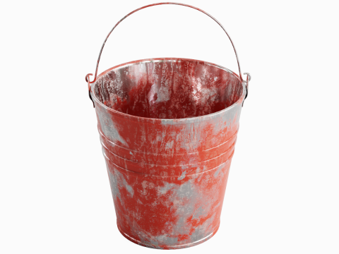 Painted Scrapped Steel Bucket 01 Modelo 3D