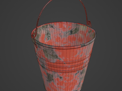 Painted Scrapped Steel Bucket 01 Modelo 3D