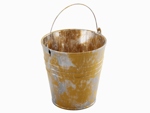 Painted Scrapped Steel Bucket 02 3D Model