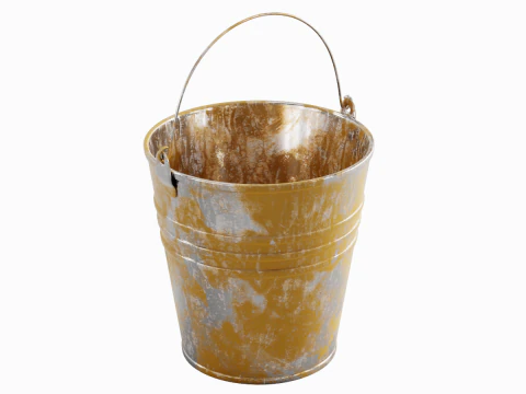 Geverfde sloopstalen emmer 02 3D Model