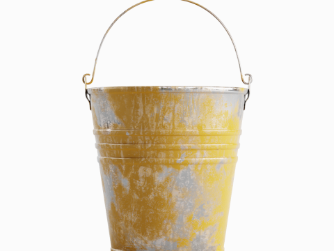 Painted Scrapped Steel Bucket 02 3D Model