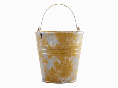 Painted Scrapped Steel Bucket 02 3D Model