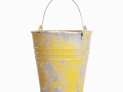 Painted Scrapped Steel Bucket 02 3D Model