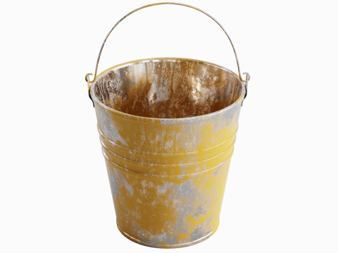 Painted Scrapped Steel Bucket 02 3D Model