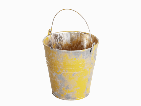 Painted Scrapped Steel Bucket 02 3D Model
