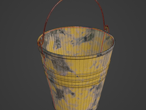 Painted Scrapped Steel Bucket 02 3D Model