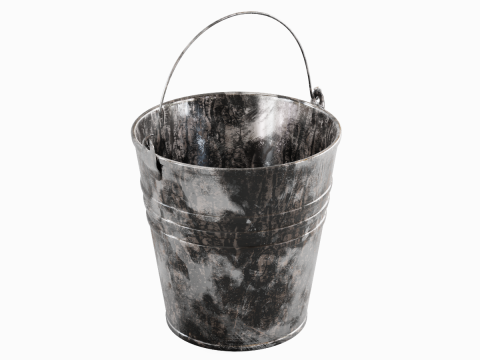 Painted Scrapped Steel Bucket 03 3Dモデル