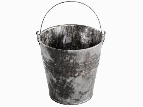 Painted Scrapped Steel Bucket 03 3D Model