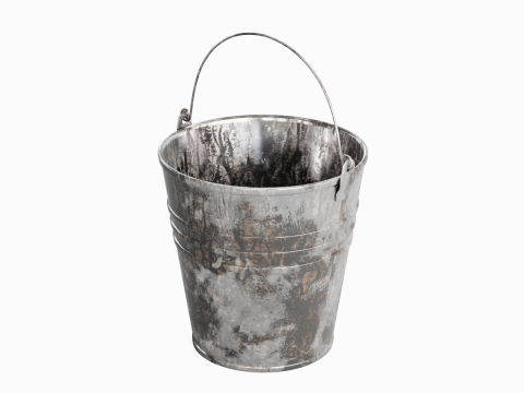 Painted Scrapped Steel Bucket 03 3D Model