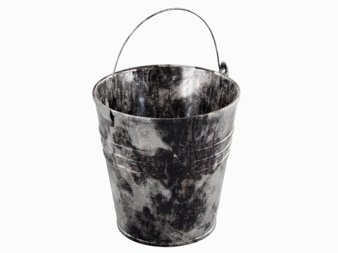 Painted Scrapped Steel Bucket 04 Modelo 3D